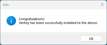 Congrutulatory completion of drive preparation