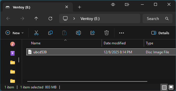 Drive is ready for ISO images